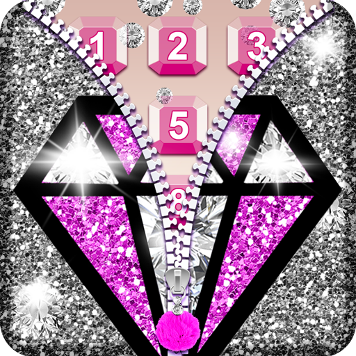 Diamond Zipper Screen Lock App أيقونة