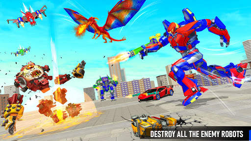 Dragon Robot Air Jet Transform Robot Shooting Game screenshot 4