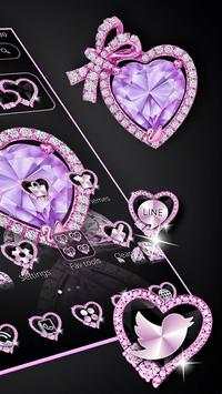 Tema Purple Diamond Bow Heart screenshot 3