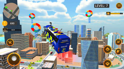 Flying police Bus Public Transport Game 2021 screenshot 9