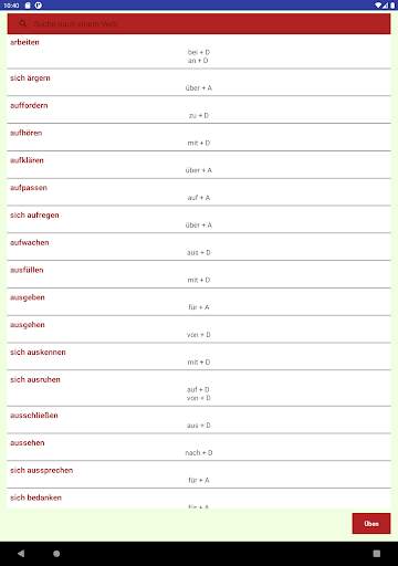 German Verbs Past Prepositions 14 تصوير الشاشة