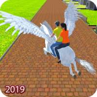 Flying Horse Taxi Driving: Unicorn Cab Driver logo