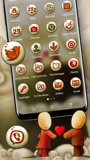 Cute Love Launcher Theme screenshot 2