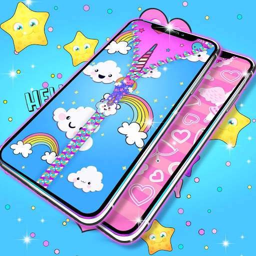 Kawaii zipper lock screen screenshot 2
