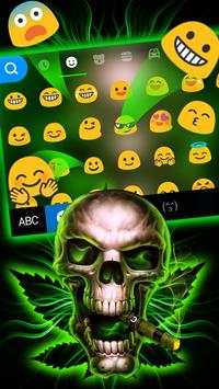 Neon Smoke Weed Skull Keyboard Theme screenshot 2