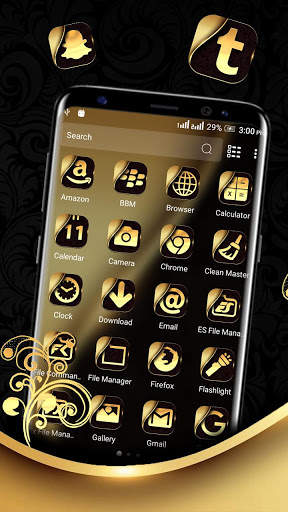 Gold Black Launcher Theme screenshot 2