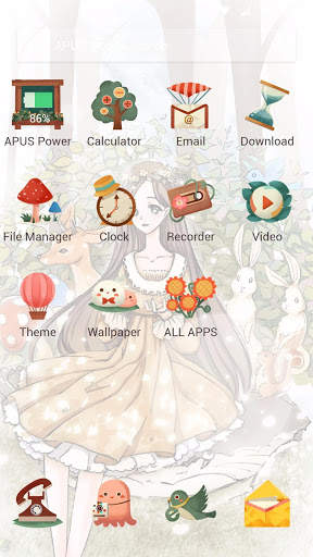 Cute Girl Kawaii Deer - APUS Launcher Theme screenshot 2