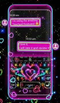 Tema Keyboard Jantung Neon Berkilau screenshot 2