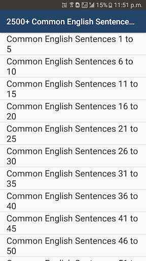 2500  Common English Sentences screenshot 1