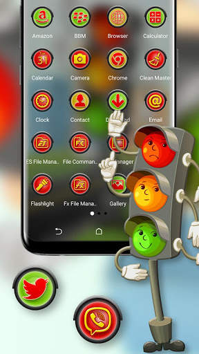 Cartoonist Red Light Launcher Theme screenshot 2