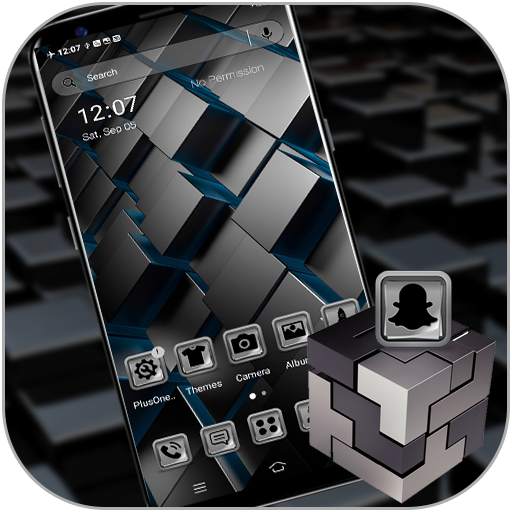 3D Black Cube Theme 1.1