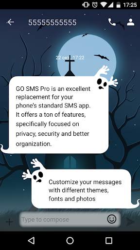 GO SMS Halloween Ghost स्क्रीनशॉट 1