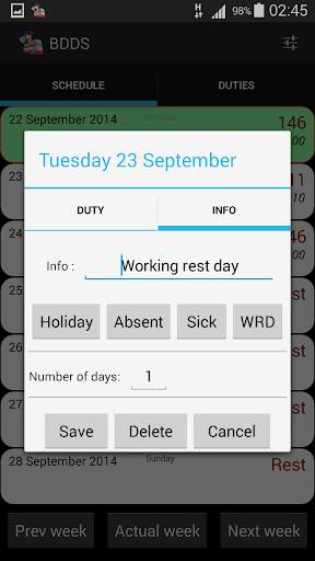Bus Driver Duty Schedule Lite screenshot 20