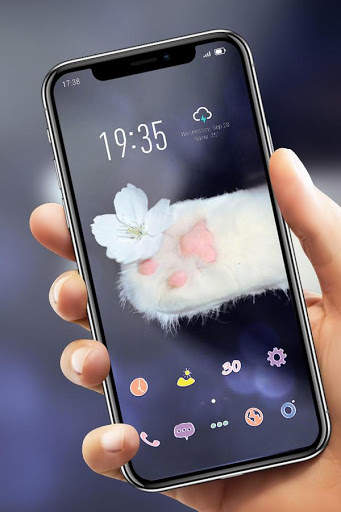 Cute Cat Claws And Fowers theme screenshot 4