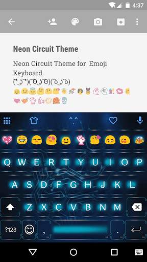 Neon Circuit Emoji Keyboard screenshot 1