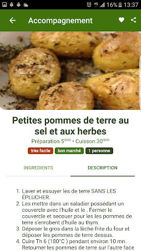 Recettes Pomme de Terre screenshot 2