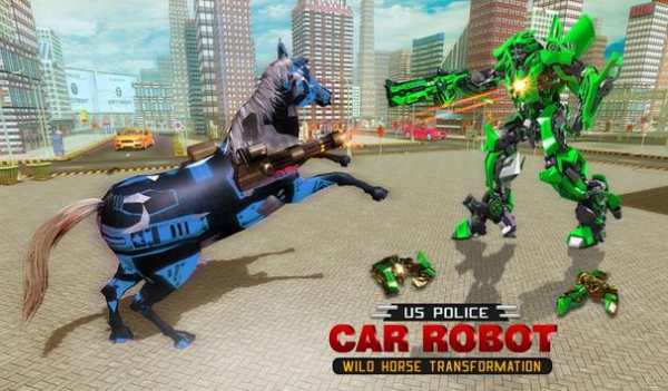 US Police Car Robot Wild Horse Transformation Game screenshot 8