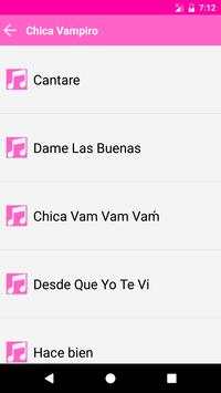 Chica Vampiro music lyrics screenshot 1