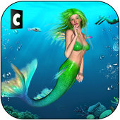 Cute Mermaid vs Sea Animals icon