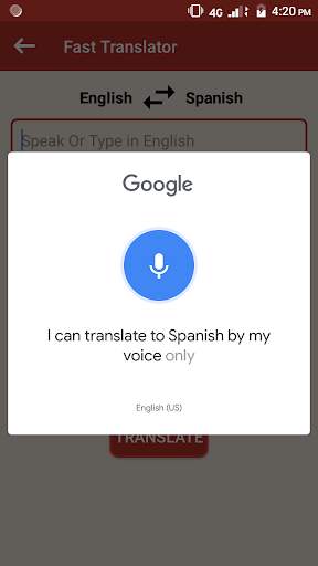 English Spanish Voice Translator Speak & Translate скриншот 4