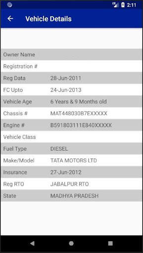 MP RTO Vehicle Owner Details screenshot 2