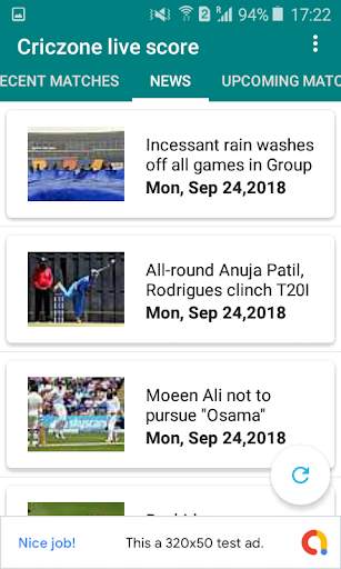 Criczon live score screenshot 2