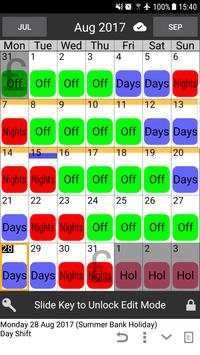 Shift Work Calendar 2018 1 تصوير الشاشة