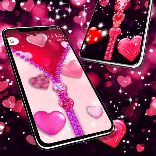 Love zipper lock screen screenshot 5