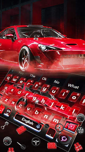 Red Racing Sports Car Keyboard Theme screenshot 2