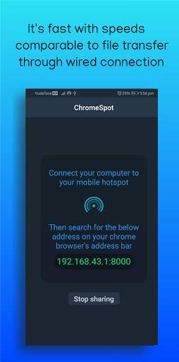 Chromespot - Offline file sharing to PC / Laptop screenshot 2