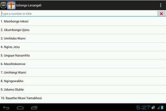 Icilongo Levangeli Hymnal screenshot 6