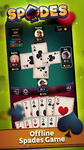 Spades Offline - Kartenspiele screenshot 1