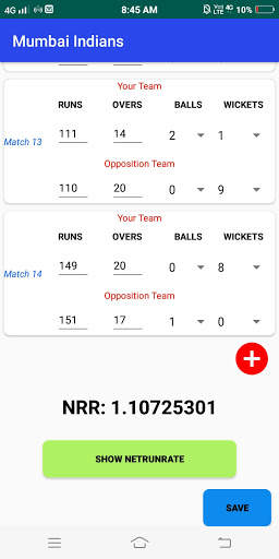 Net Run Rate Calculator screenshot 5