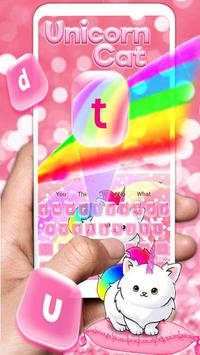 Kawai unicorn cat Keyboard Theme screenshot 2