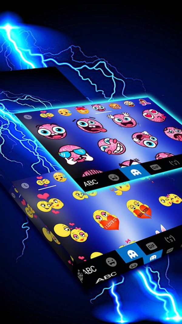 Lighting 3d Storm Keyboard Theme скриншот 3