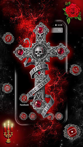 Jesus Cross Skull Launcher Theme Live HD Wallpaper screenshot 1
