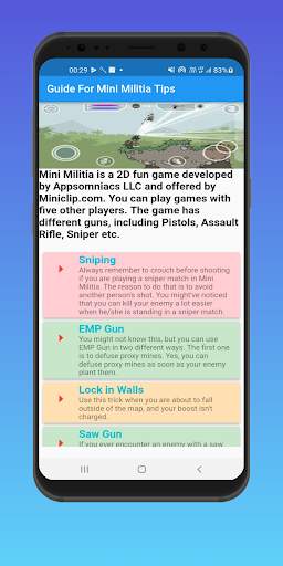 Guide for mini militia screenshot 2