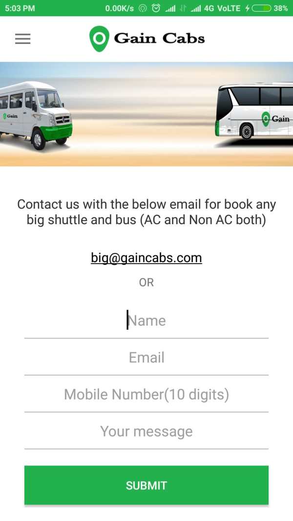 Gain Cabs - Taxi, Auto & Bike Booking App screenshot 4
