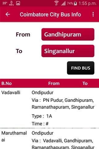 Coimbatore Bus Info screenshot 6