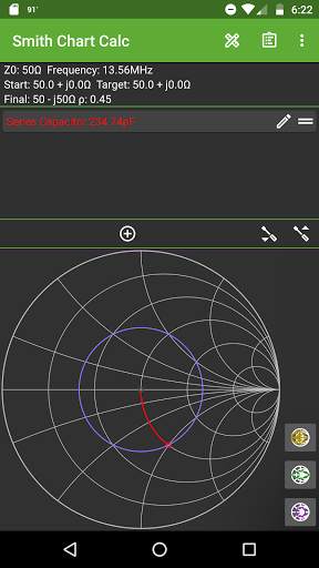 Smith Chart Matching Calc 2 تصوير الشاشة