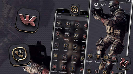 Black Commando Launcher Theme screenshot 1