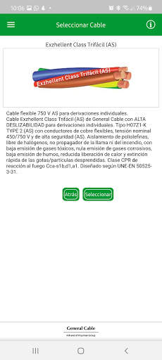 CableApp cálculo sección cable screenshot 5