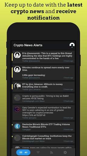 Crypto News Alerts - Track bitcoin news - altcoins screenshot 1