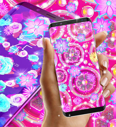 Neon flowers live wallpaper screenshot 4