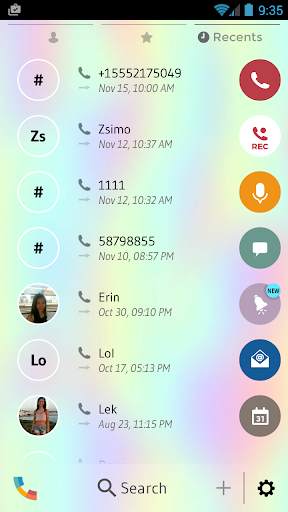 Holographic Phone Dialer Theme स्क्रीनशॉट 4