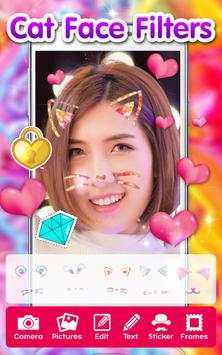 Selfie Cat Face Filters Camera 1 تصوير الشاشة