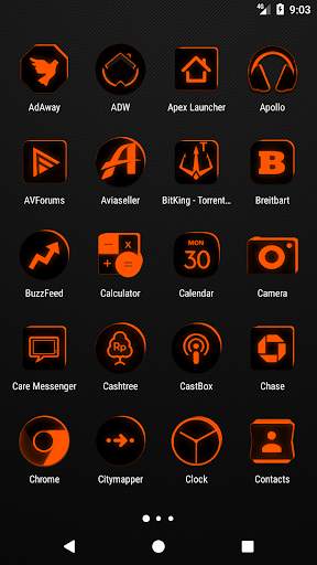 Flat Black and Orange IconPack screenshot 2