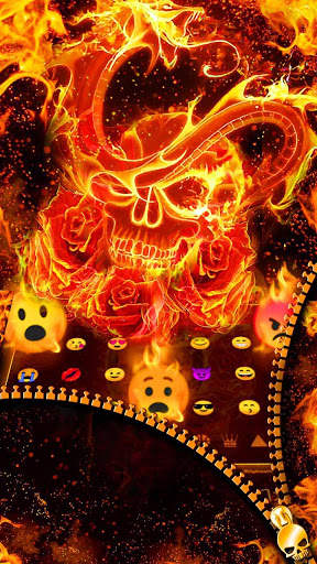 Burning Dragon Skull Zipper Keyboard screenshot 3