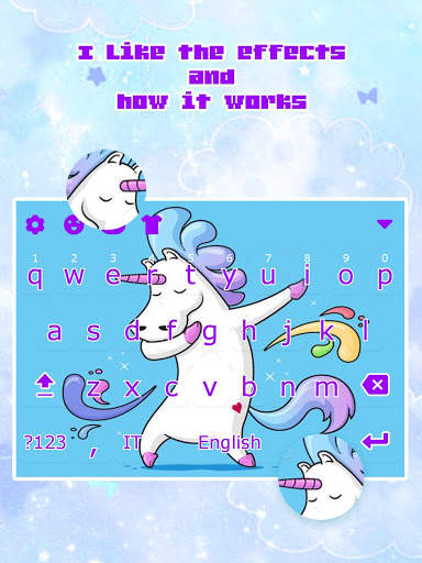 Cute Funny Unicorn Free Keyboard Theme screenshot 3
