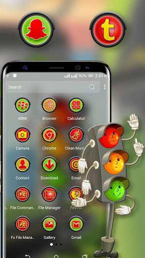 Cartoonist Red Light Launcher Theme screenshot 4